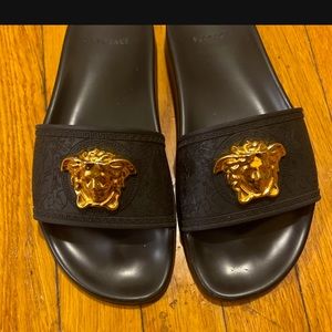 Versace Black Medusa Head Slides